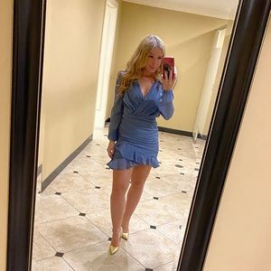 Blue “tinsel” boutique dress